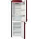 Gorenje ONRK619DR No Frost Plus retro alulfagyasztós kombinált hűtőszekrény, burgundia szín, inverteres kompresszor, 204/96L