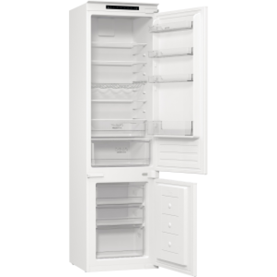 Gorenje RKI419FP1 beépíthető kombinált alulfagyasztós hűtőszekrény, No Frost funkcióval, 193,7x54x54cm, 3 rekeszes fagyasztóval, 300L, 193cm magas!