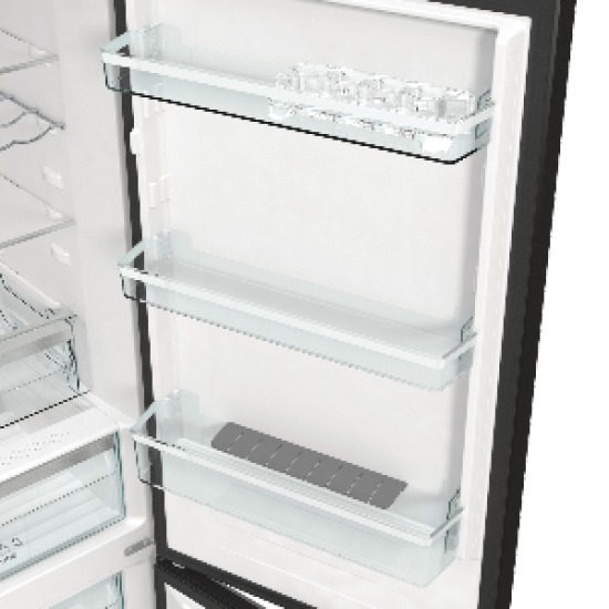 Gorenje NRK619EABXL4 NO Frost fekete kombinált hűtőszekrény, 204/96L, 60x59.2x185 cm 
