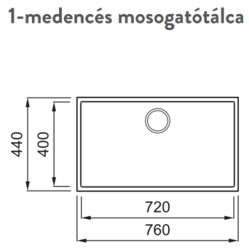 ELLECI Quadra 130 G40 munkalap alá szerelhető nero mosogatótálca 1 medencés 