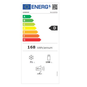 Gorenje RK418DPS4 alulfagyasztós kombinált hűtőszekrény ,180x55x58cm, inox, 198/71L,D energiaosztály