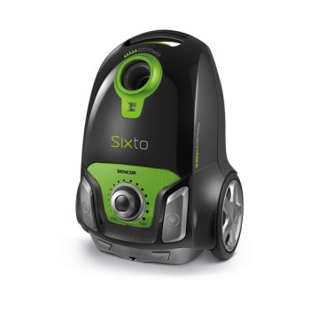 Sencor SVC6900GREUE3 porzsákos porszívó, 750W, fekete/zöld