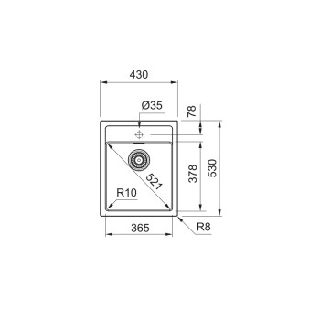 Franke SID 610-40 Sirius 2 mosogatótálca,karbon fekete,43x53cm,114.0500.019