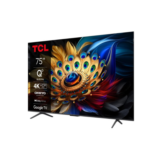 TCL 75C655 QLED 4K Google Smart TV, 75" CI+, LAN, WiFi, Bluetooth, DLNA, Chromecast, Miracast, hangvezérlés, Google Assistant