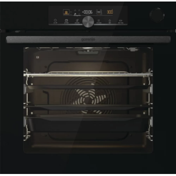 Gorenje BPSA6747A08BG fekete pirolitikus beépíthető sütő SteamAssist, 59.5x56.4x59.5 cm