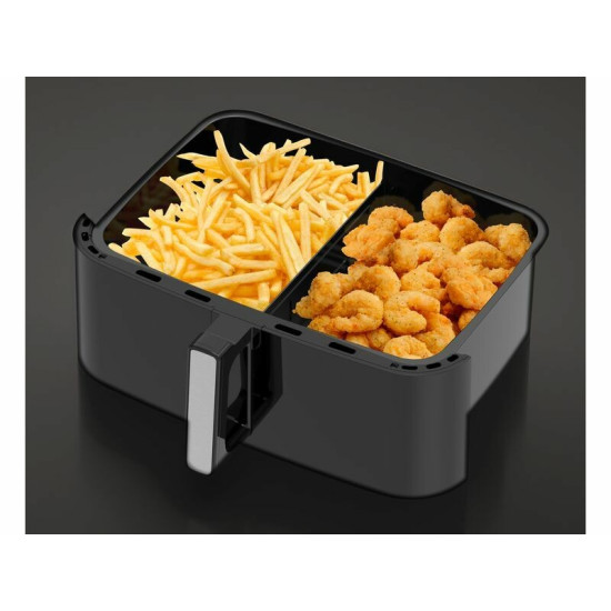 Trisa 7423 2 rekeszes 10l forrólevegős sütő Air Fryer 'Crunchy Fry Pro', 2400W, érintő kijelző több beállítással