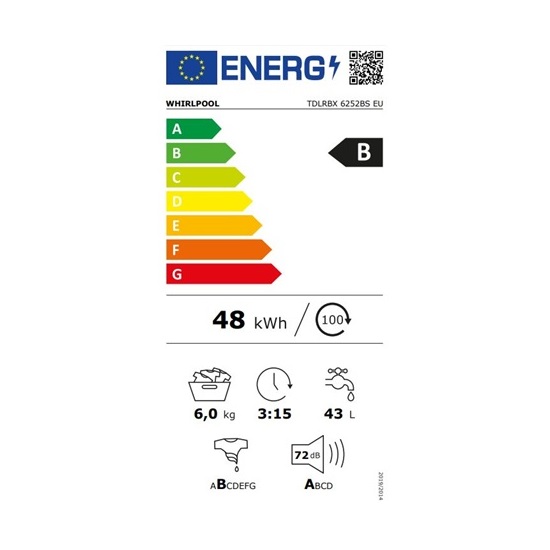 Whirlpool TDLRBX 6252BS EU ZEN technológia felültöltős mosógép 6kg 1200for.