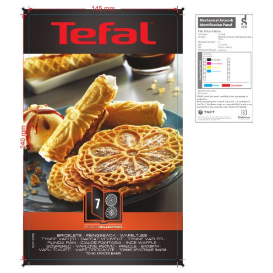 Tefal XA800712 Snack Collec Bricelets Box tallér sütő lap