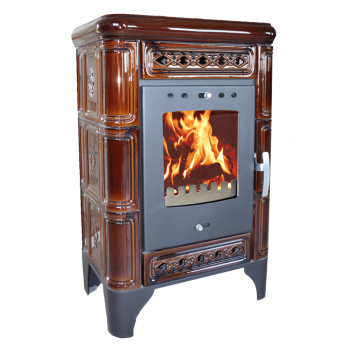 Warnex Bergen kerámia csempés kandalló kávébarna