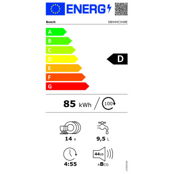 Bosch SBH4HCX48E teljesen beépíthető mosogatógép 14 teríték, 3 kosár
