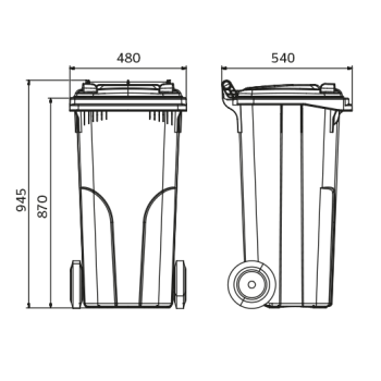 Kuka 120l kerekes Europlast BIO hulladék tároló műanyag rosttal a hulladék folyékony és szilárd részeinek szétválasztására