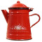 Zománcozott fedeles Retro piros kávéfőző 1 literes