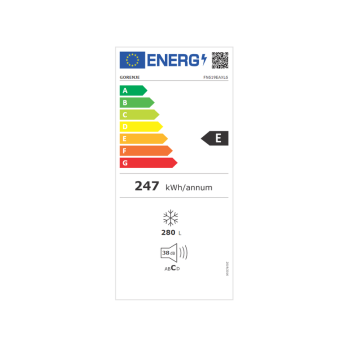 Gorenje FN619EAXL6  inox No Frost fagyasztószekrény 280l, 185 × 59,5 × 63 cm