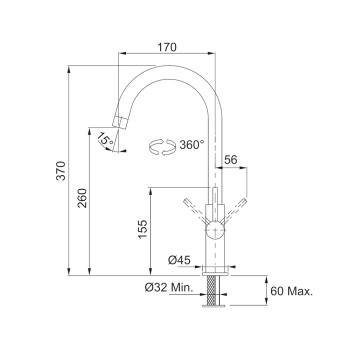 Franke Fox egykaros mosogató csaptelep,króm szín,115.0250.143