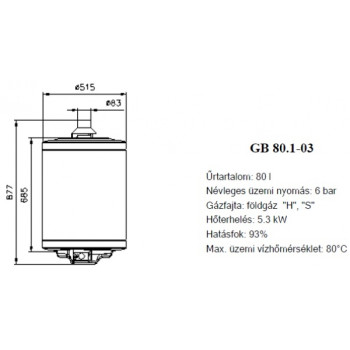 Hajdu GB 80.1-03 kéményes fali gázüzemű vízmelegítő