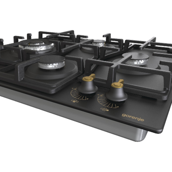 Gorenje GW6D42CLB beépíthető rusztikus gáz főzőlap WOK égővel, 60x52x13 cm