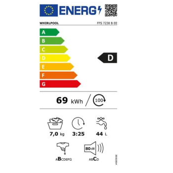 Whirlpool FFS7238BEE elöltöltős mosógép 7kg Inverter technológia, 59.5x57.5x84.5 cm 