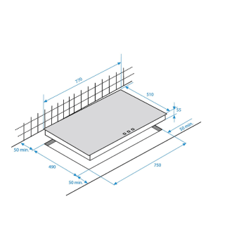 Beko HIC85502TX beépíthető vitro kerámia főzőlap 77cm széles