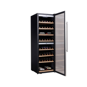 Ferrara SW-180 SS borhűtő szálcsiszolt rozsdamentes kerettel, szabadonálló, 180palack, 455L 