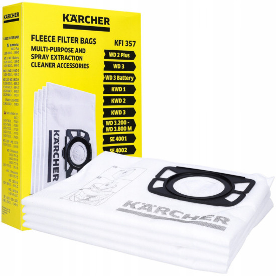 Karcher Fleece mikroszűrős porzsák 4db, WD 3, SE 4001-4002, WD 2 plus 4db-os KFI 357