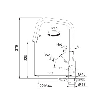 Franke Kubus Doccia egykaros mosogató csaptelep,masszív inox szín,115.0529.207
