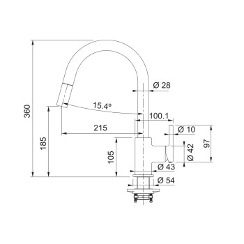 Franke Lina Doccia egykaros mosogató csaptelep,kasmír,115.0626.084