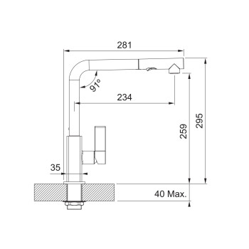 Franke Maris Doccia egykaros mosogató csaptelep,krom/kő-szürke,115.0392.369