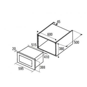 Cata MC 20 IX beépíthető mikrohullámú sütő MC20IX