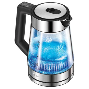 MPM MCZ-116 üveg vízforraló,1.7L,inox,5 színű világítás a hőfoktól függően