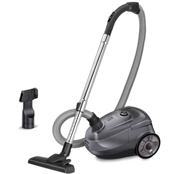 MPM MOD-52 vászon porzsákos porszívó 850W, EPA szűrő, fém teleszkópos toldócsővel, szürke szín 