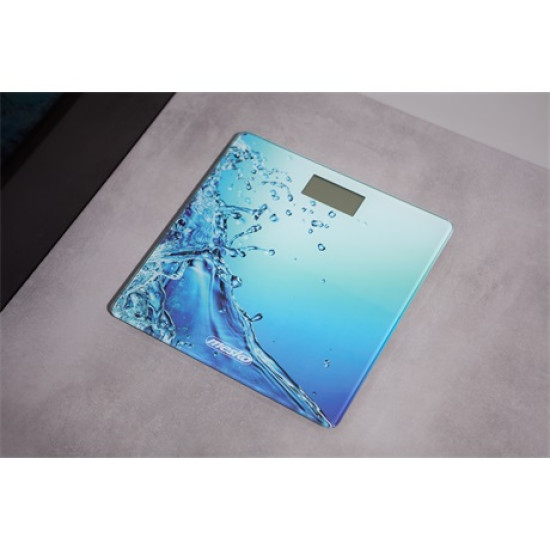 Mesko MS8156 digitális személymérleg kék tenger minta 150kg edzett üveg