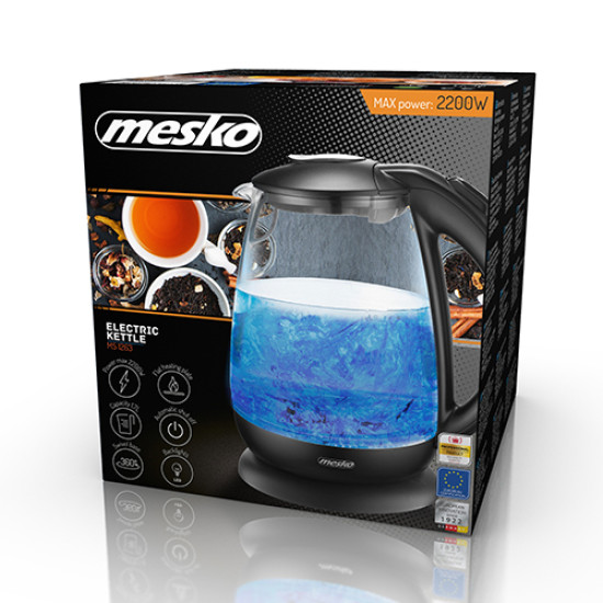 Mesko MS1263 üveg vízforraló 1,7l