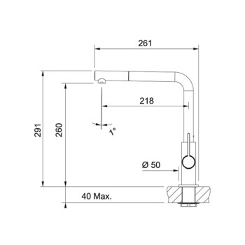 Franke Neptune Evo Doccia egykaros mosogató csaptelep,króm/fekete,115.0373.945