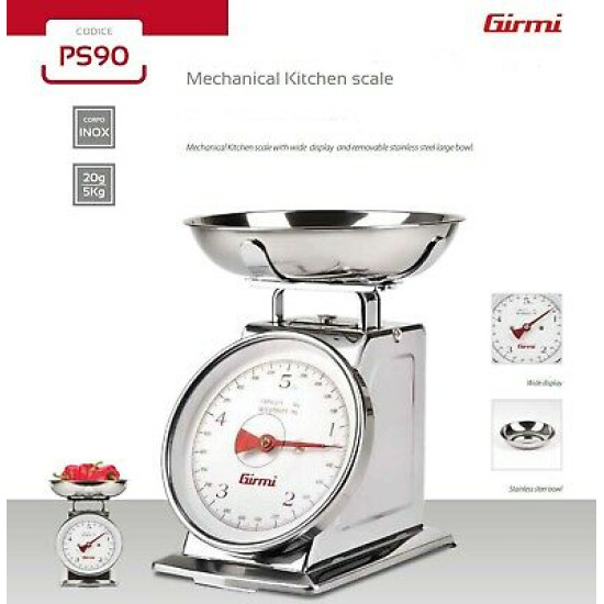Girmi PS90 konyhai mérleg rozsdamentes acél