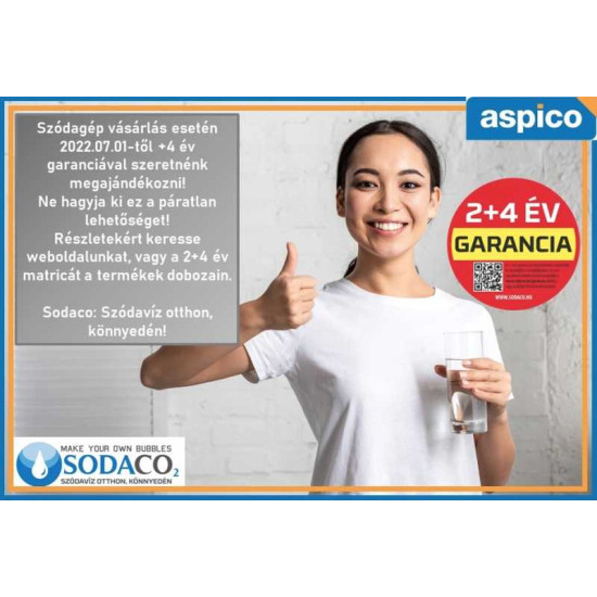 SodaCo R100B Royal fekete szódagép+ 2db szörp