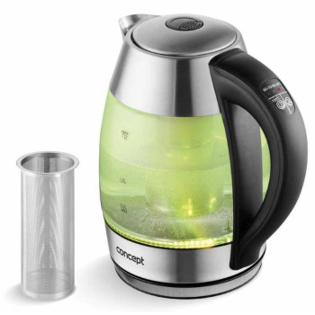 Concept RK4066 üveg vízforraló tea-kávé készítő funkcióval, tea filterrel, 5 állítható hőmérséklet, szín változtatással
