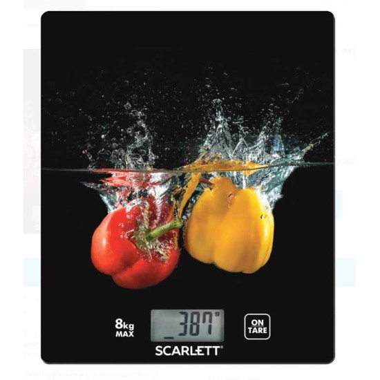 Scarlett SCKS57P63 max. 8kg paprika mintás digitális konyhai mérleg