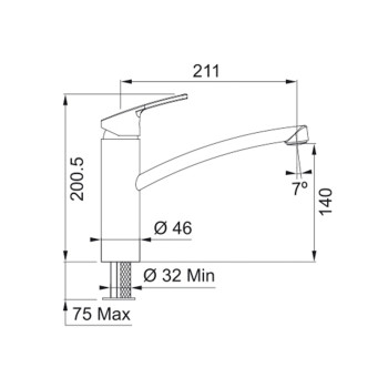 Franke Smart egykaros mosogató csaptelep,króm szín,115.0391.460