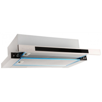 Snaige SNH-SL602M GL 2 motoros 450m3/h, inox  60cm beépíthető teleszkópos konyhai elszívó fekete üveg betéttel