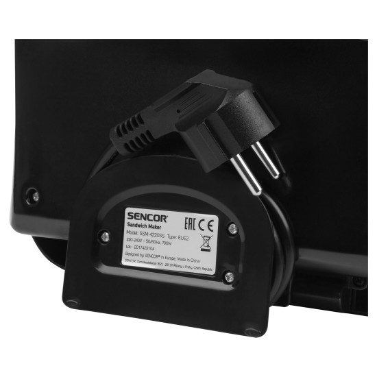 Sencor SSM4220SS inox szendvicssütő