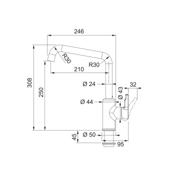 Franke Urban egykaros mosogató csaptelep,bézs,115.0595.066