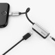 Baseus CALL32-0S átalakító, L32 Lightning[apa] - 3.5 mm + Lightning[anya] adapter, fekete/ezüst