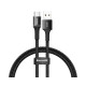 Baseus CAMGH-A01 Halo adatkábel tartós nylon fonott micro USB LED 3A 0.5m fekete