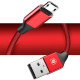 Baseus CAMYW-A09 Micro USB kábel, Yiven kábel, 2A, 1m, piros