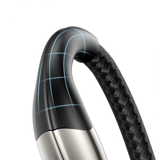 Baseus CALSP-A01 vízszintes Lightning adatkábel jelzőlámpával 2.4A 0.5m fekete