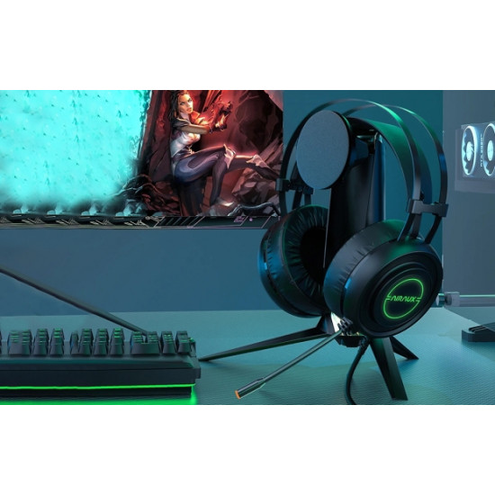 BlitzWolf AirAux AA-GB1, 7.1 gamer fejhallgató RGB leddel - Fekete