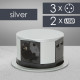 Delight 3-as + USB silver süllyeszthető elosztó irodai és otthoni felhasználásra, fém házzal GL20433