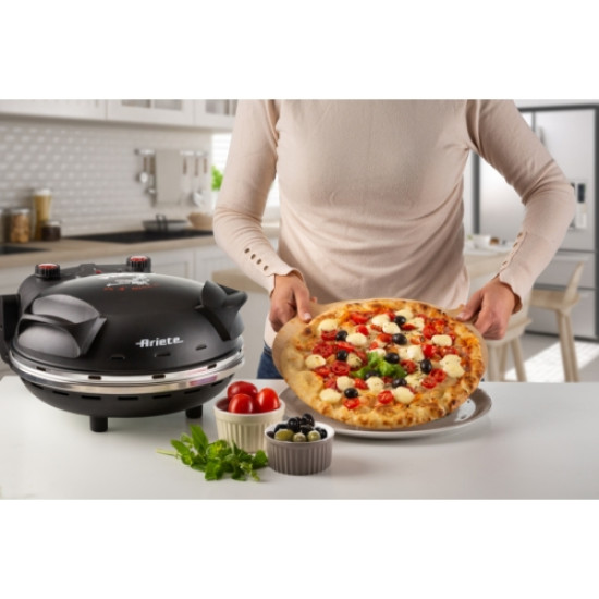 Ariete 917.BK DaGennaro pizzasütő, fekete, 400 °C hőmérséklet, 33 cm sütőlap