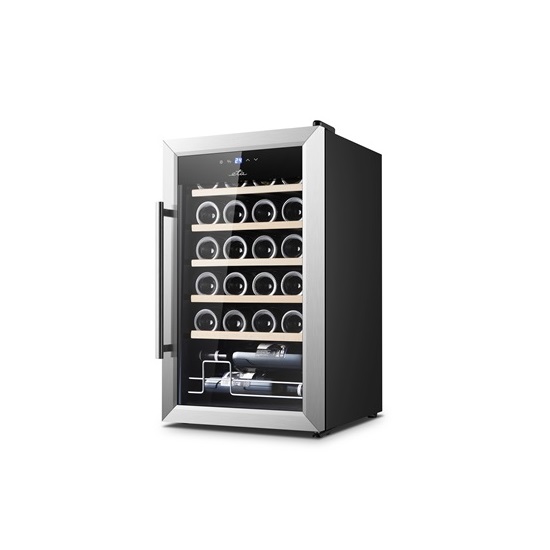 Eta 953290010G kompresszoros borhűtő állítható hőmérséklettel, 24 palackos kapacitással, 74 x 43 x 49 cm,fekete színű rozsdamentes acél kerettel