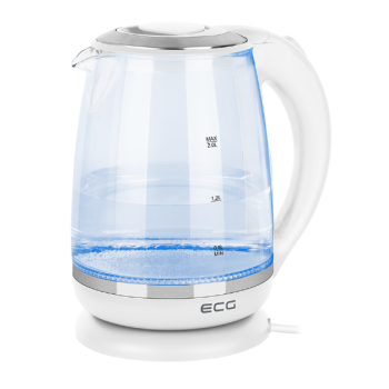 ECG RK2020 White vízforraló, 2L, üveg, fehér 